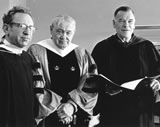 Hyman W. Kritzer, Director of Kent State University Library, Henry Steele Commager and Robert I. White, President of Kent State University